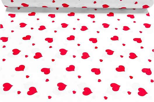 Ранфорс (поплин LUX) 240 см, Сердечки на белом