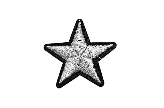 Термоаппликация, Звезда серебро, 3.5х3.5 см