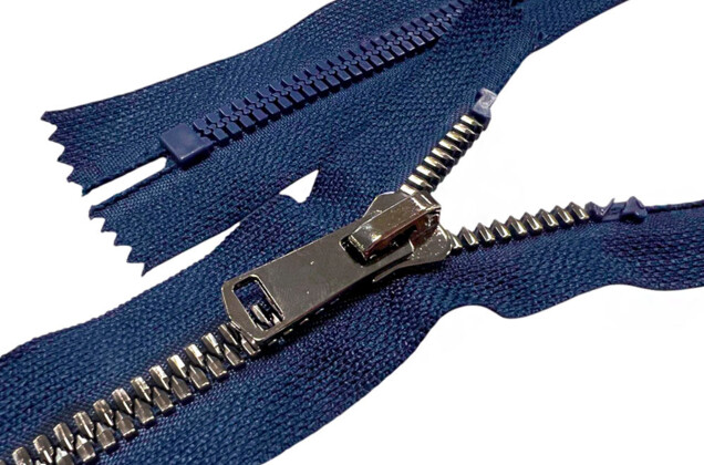 Молния трактор MaxZipper ТТ, тип 8, синий/темный никель, неразъемная, 18 см