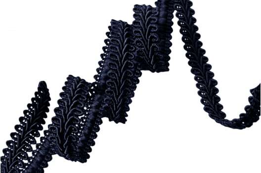 Тесьма Шанель плетеная, темно-синяя, 12 мм