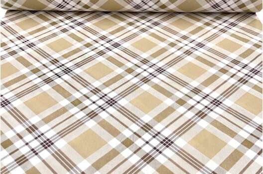Бязь, Клетка крупная бежевая, 220 см