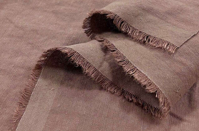 Лен с вискозой костюмный 20С141 (1912) эффект мятости, коричневый 2