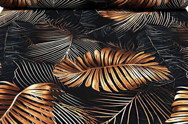 Дак (DUCK) Digital принт, Тропические листья на черном