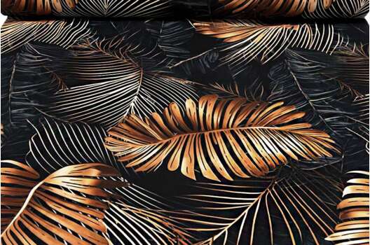 Дак (DUCK) Digital принт, Тропические листья на черном