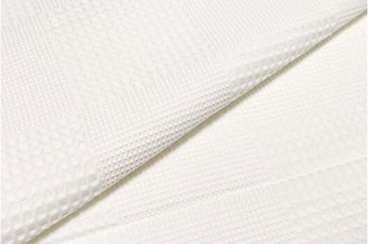 Вафельное полотно Шахматка, молоко, 240 см