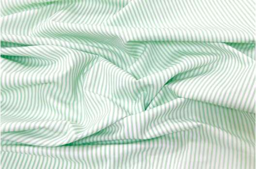 Рубашечный хлопок, Полоска 2 мм салатовая, Польша