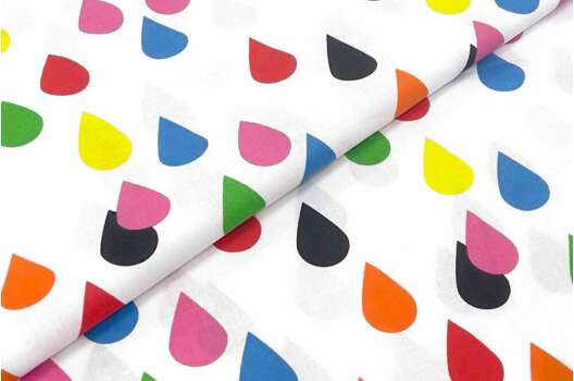 Польский хлопок, Разноцветные капельки, 160 см