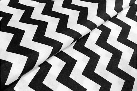 Польский хлопок, Зигзаг черно-белый, 160 см