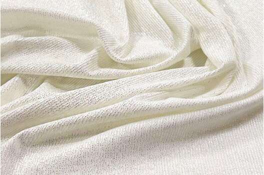 Трикотаж с глиттером GLOSS SHINE, молоко, 135 см