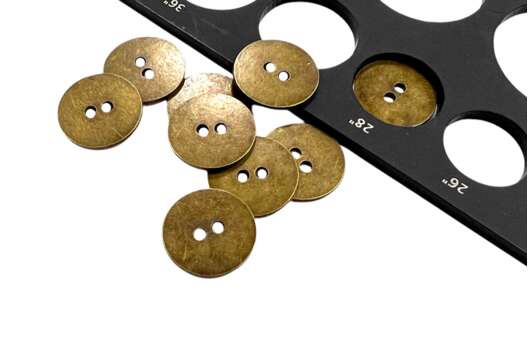 Пуговица металлическая C-ME345, 2 прокола, бронза, 18 мм