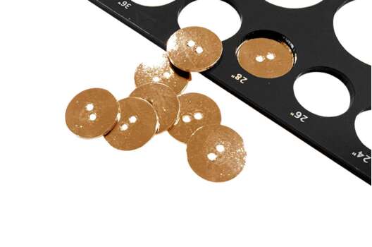 Пуговица металлическая C-ME345, 2 прокола, золото, 18 мм