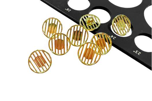 Пуговица металлическая на ножке C-MP37, золото, 15 мм