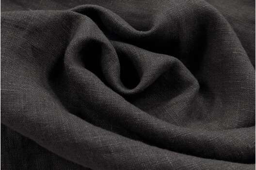 Лен костюмный c эффектом мятости 4С33 (1344), темно-серый