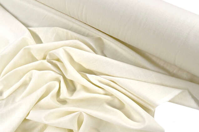 Лен с хлопком сорочечный (00С34), эффект мятости, сливочный (584)