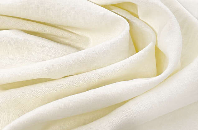 Лен с хлопком сорочечный (00С34), эффект мятости, сливочный (584) 2