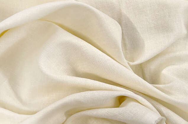 Лен с хлопком сорочечный (00С34), эффект мятости, сливочный (584) 3