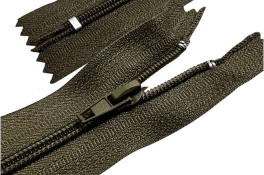 Молния брючная, автомат, №4, неразъемная, хаки (F328), 20 см, Китай