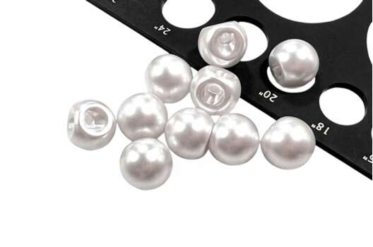 Пуговица пластиковая на ножке RB Z-12, белый перламутр, 12.5 мм