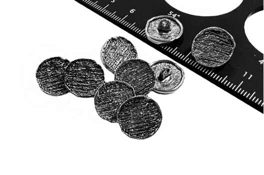 Пуговица металлическая на ножке ME679, темный никель, 14 мм