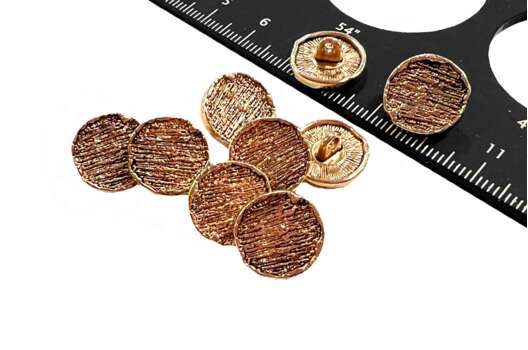 Пуговица металлическая на ножке ME679, состаренное золото, 14 мм