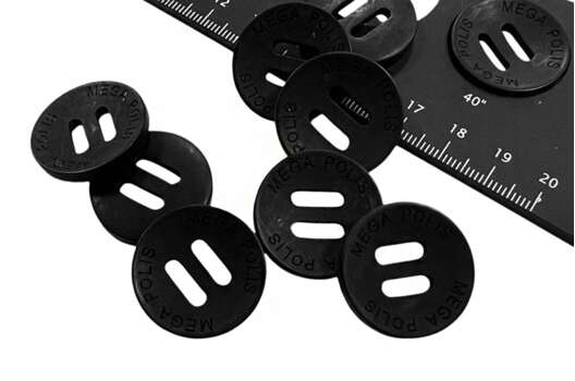 Пуговица пластиковая LP48, 2 прокола, черная, 25 мм