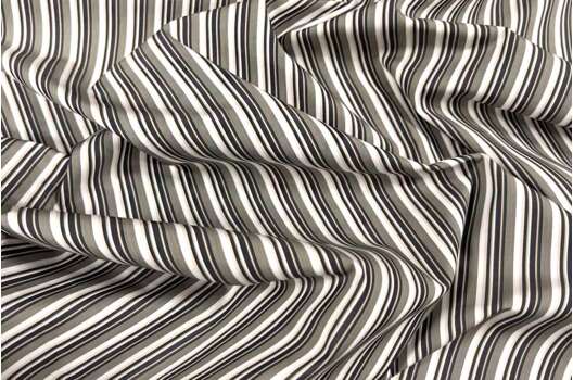 Рубашечный хлопок, Полоска микс 1.5 см серо-бежевая (130911/19), Италия