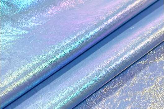 Искусственная кожа на хлопке, голубой перламутр (184043/8), Италия