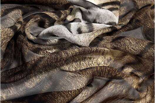 Шелк натуральный, Тигровый (181468/34), Италия — купон 138х142 см