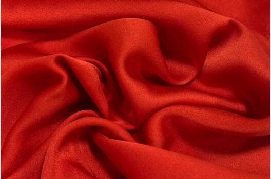 Плательный сатин, алый (184020/13), Италия