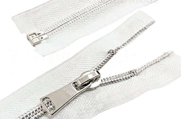 Молния спиральная MaxZipper, 50 см, тип 5, молоко с серебром, разъемная
