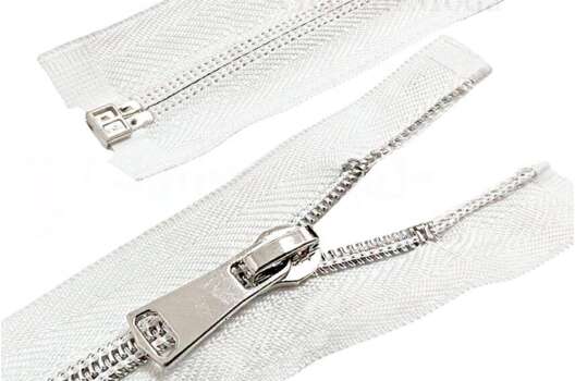 Молния спиральная MaxZipper, 50 см, тип 5, молоко с серебром, разъемная