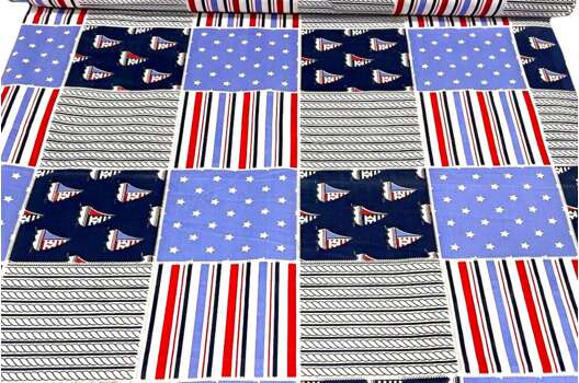 Польский хлопок, Лодочки и звезды, 160 см