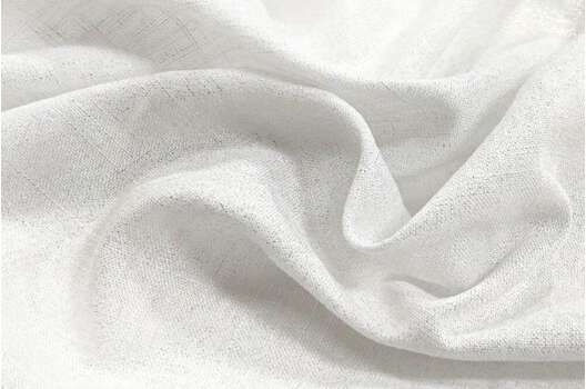 Лен с вискозой, белый с золотым напылением, 135 см