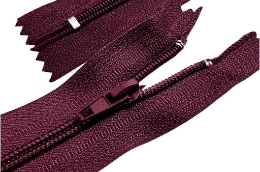 Молния брючная, автомат, №4, неразъемная, бордовая (F179), 20 см, Китай