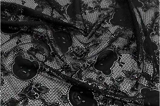 Кружевное полотно черное, Мишки Moschino (187330), Италия