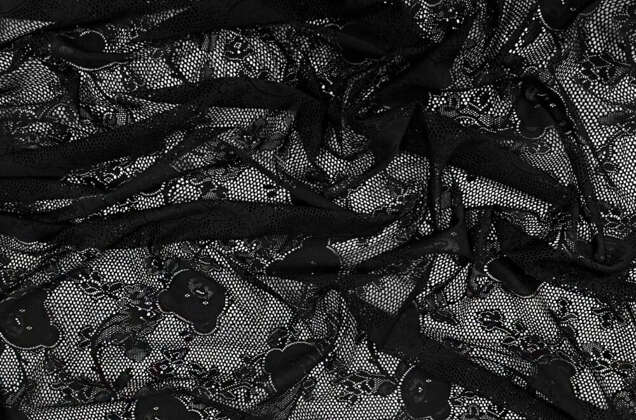 Кружевное полотно черное, Мишки Moschino (187330), Италия 5