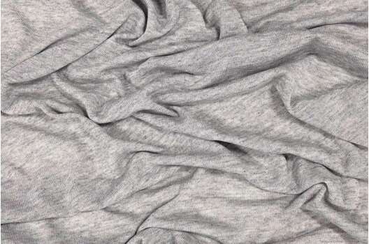 Трикотаж хлопковый, светло-серый меланж (184056), Италия