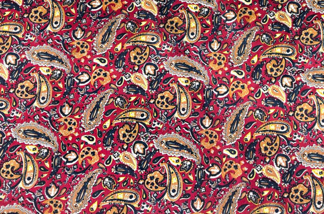 Подкладочная Taffeta, Пейсли на бордовом 1