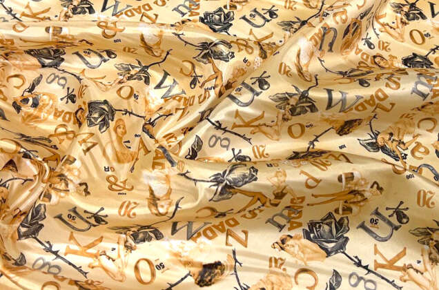 Подкладочная Taffeta в стиле PIN-UP, бежевая 1