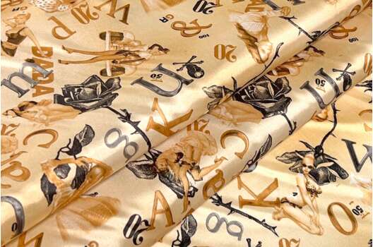 Подкладочная Taffeta в стиле PIN-UP, бежевая