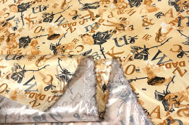 Подкладочная Taffeta в стиле PIN-UP, бежевая 6