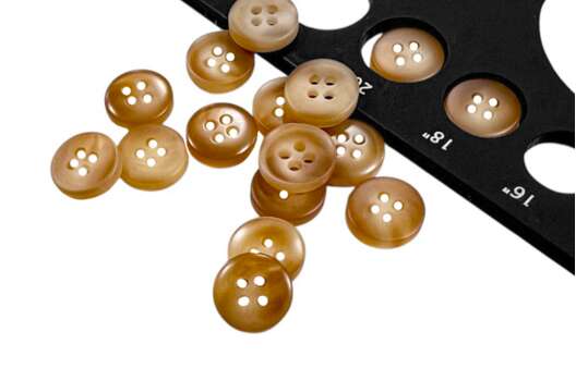 Пуговица пластиковая DX22002, 4 прокола, бежевая, 11 мм