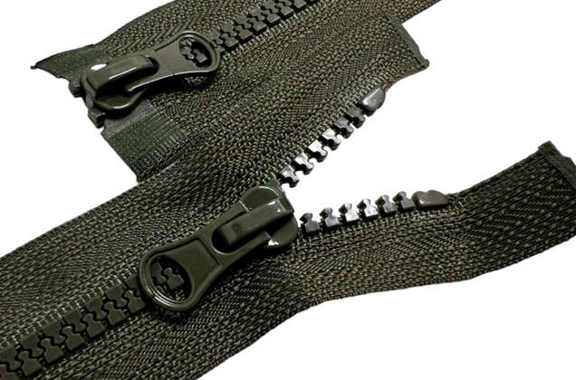 Молния трактор MaxZipper пластиковая, 80 см, тип 5, хаки (F328), 2 замка, разъемная
