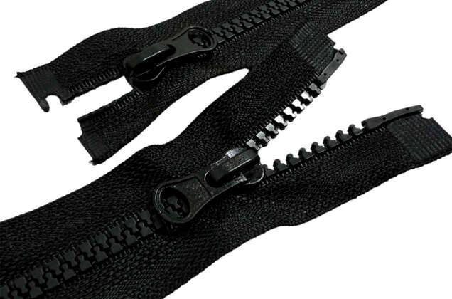 Молния трактор MaxZipper пластиковая, 80 см, тип 5, черная (F322), 2 замка, разъемная