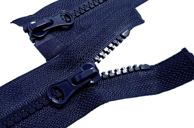 Молния трактор MaxZipper пластиковая, 80 см, тип 5, синяя (F330), 2 замка, разъемная