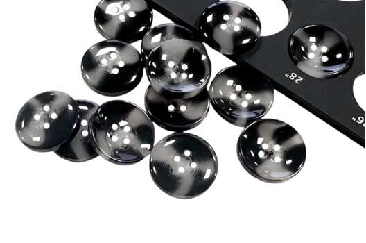 Пуговица пластиковая J.2010, 4 прокола, черная, 18 мм