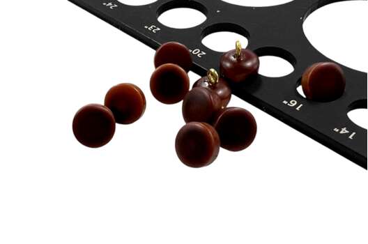 Пуговица пластик на ножке 80147, коричневая, 10 мм