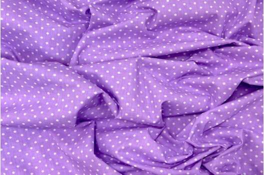 Польский хлопок, Белый горох мелкий на фиолетовом, 160 см