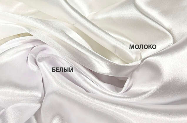 Атлас стрейч плотный, молочный 1