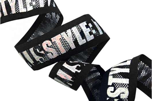 Резинка декоративная, 40 мм, STYLE, разноцветная на черном